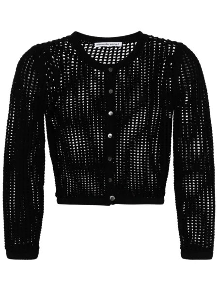Alexander Wang укороченный кардиган рыхлой вязки, черный
