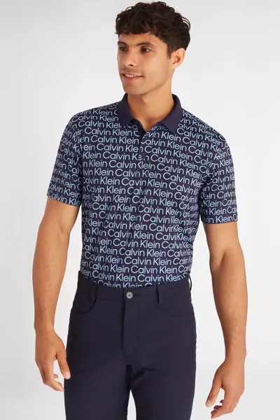 Рубашка-Поло с принтом Calvin Klein Golf, синий