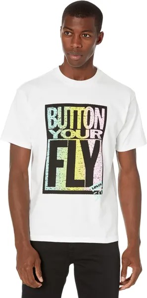 Винтажная футболка с графическим рисунком Levi's, цвет Button Fly White