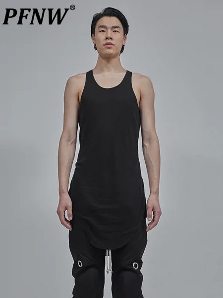Мужская однотонная майка без рукавов PFNW Darkwear, черная шерстяная ультратонкая Повседневная футболка с верхним слоем, топы скинни 12A4130