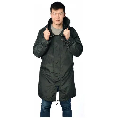 Куртка Clasna демисезонная, внутренний карман, капюшон, карманы, манжеты, размер 46, зеленый