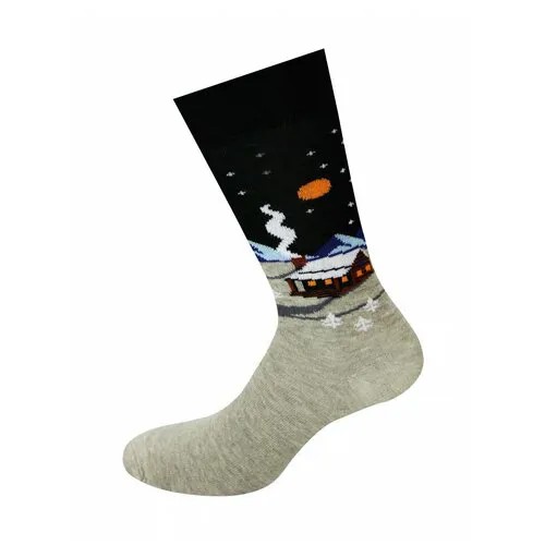 Мужские носки MELLE, классические, фантазийные, на Новый год, размер 40-46, серый
