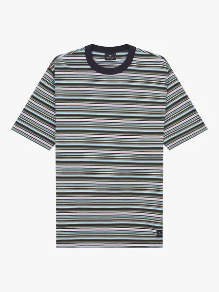 Paul Smith Футболка в полоску с короткими рукавами, синий/разноцветный
