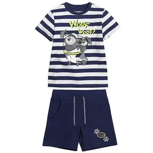 Комплект одежды Pelican, футболка и шорты, размер 4, синий