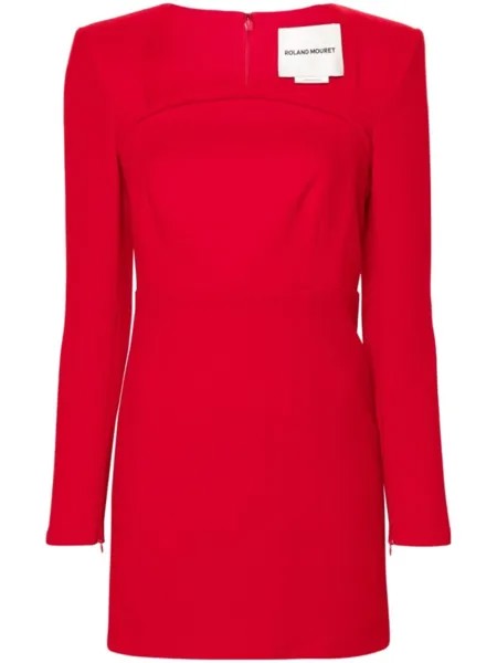 Roland Mouret шерстяное платье с длинными рукавами, красный