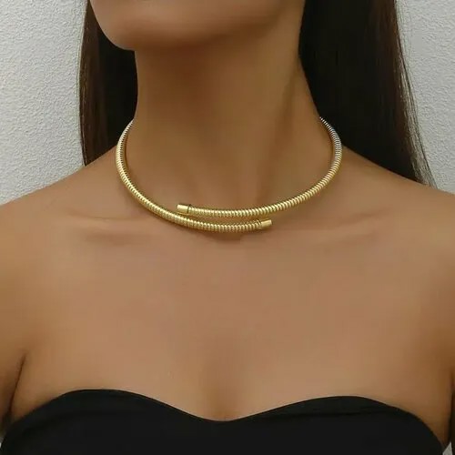 Колье, длина 17 см, белый