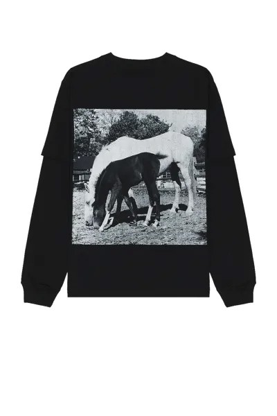 Футболка Pleasures Horses Layered Long Sleeve, черный