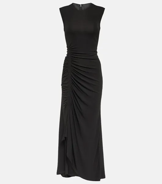Платье миди из драпированного крепа Givenchy, черный
