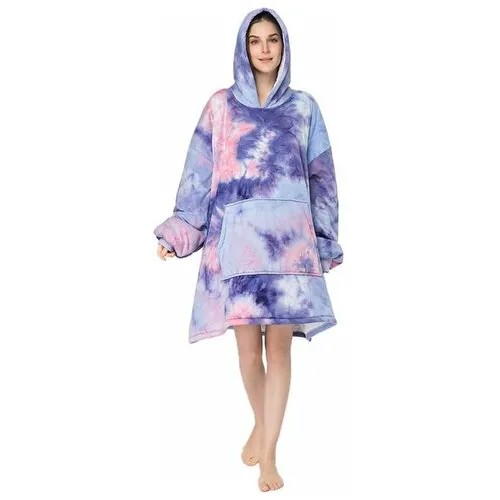 Толстовка-плед с капюшоном Huggle Hoodie, фиолето-разноцветная