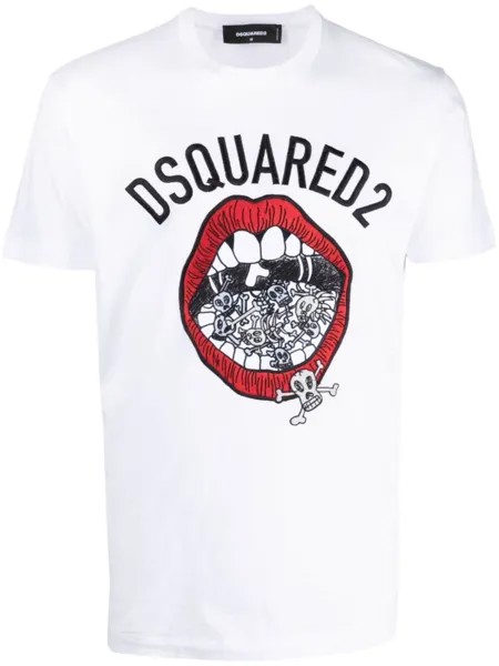 Dsquared2 футболка с графичным принтом, белый