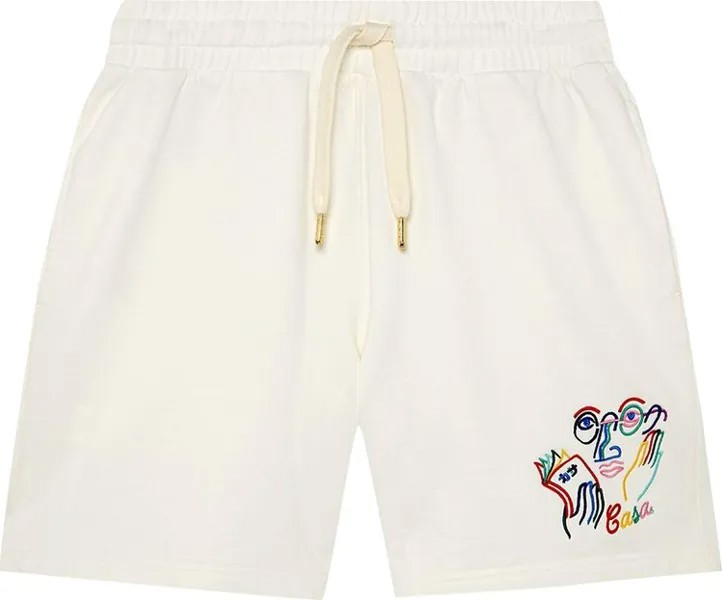 Спортивные шорты Casablanca Fujita San Embroidered Sweatshort 'Off White', белый