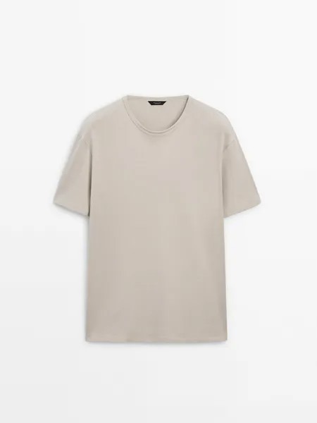 Футболка с короткими рукавами из 100% хлопка Massimo Dutti, серый