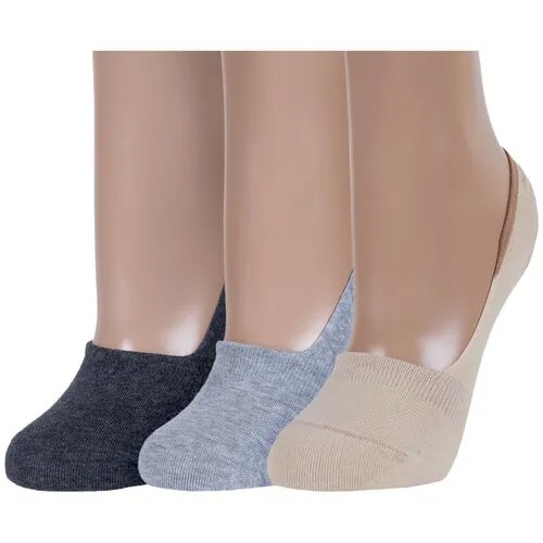 Подследники RuSocks, 3 пары, размер 23-25 (38-40), мультиколор