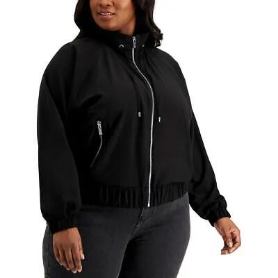 Calvin Klein Womens Black Tech Windbreaker Jacket Athletic Plus 1X BHFO 3743