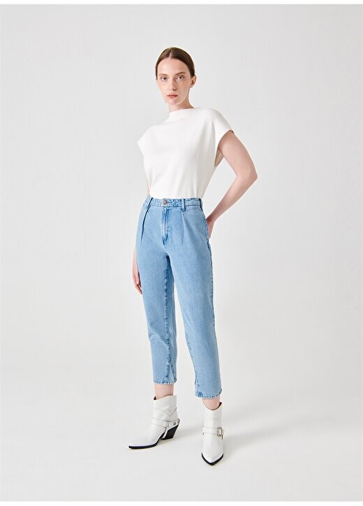 Женские брюки из джинсовой ткани цвета индиго с нормальной талией DTK329 Denim Trip, индиго