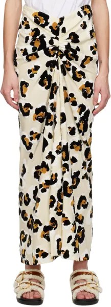 Юбка-миди с леопардовым принтом Off-White Marni