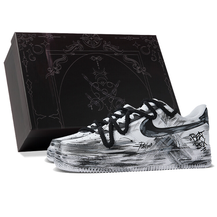 Кроссовки Nike Air Force 1 Skateboarding Shoes Women's Low-top Black/white, черный/белый