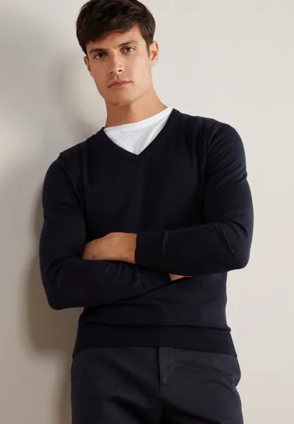Джемпер ULTRAFINE V-NECK Falconeri, темно-синий