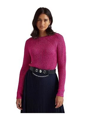 LAUREN RALPH LAUREN Женский розовый свитер с круглым вырезом и длинными рукавами, XL
