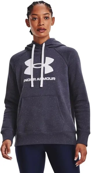 Худи женское Under Armour Rival Fleece Logo Hoodie серое 42-44