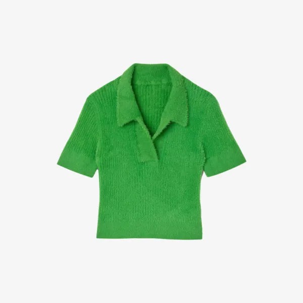 Тканая футболка-поло Meir с V-образным вырезом Sandro, цвет verts