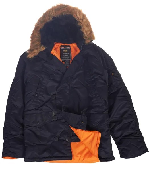 Куртка аляска Alpha Industries N-3B Regular Parka, оранжевая, XS