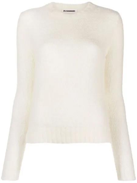Jil Sander фактурный джемпер крупной вязки, белый