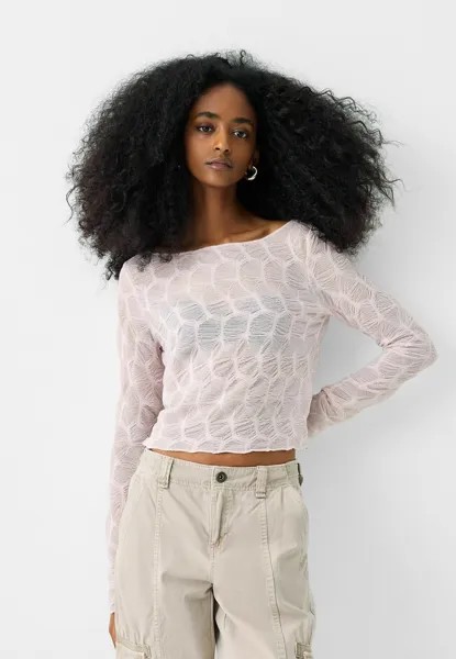 Блузка LONG SLEEVE Bershka, цвет pink