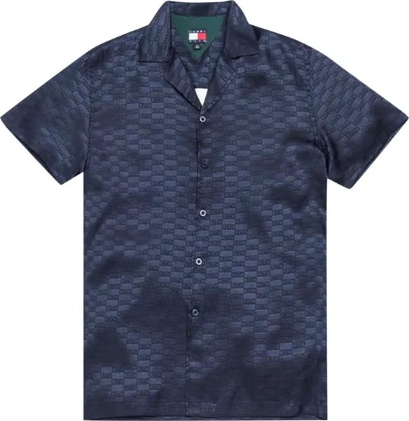 Рубашка Kith x Tommy Hilfiger Satin Camp Shirt 'Navy', синий