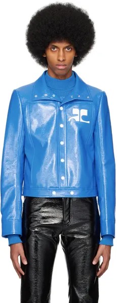 Синяя легендарная виниловая куртка Courrèges