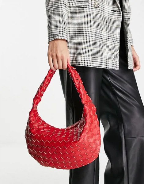Красная плетеная сумка на плечо Truffle Collection-Красный