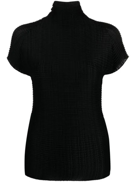 Issey Miyake футболка с высоким воротником, черный