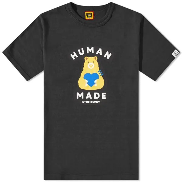 Футболка с медвежьим сердцем Human Made, черный