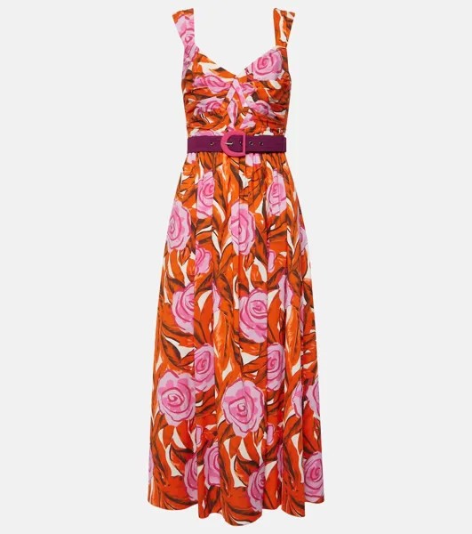 Платье миди Artie из смесового хлопка Diane Von Furstenberg, мультиколор