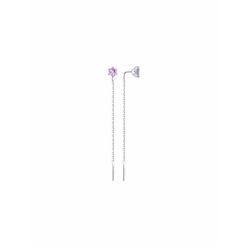 Серьги цепочки The Jeweller, серебро, 925 проба, родирование, аметист, , фиолетовый