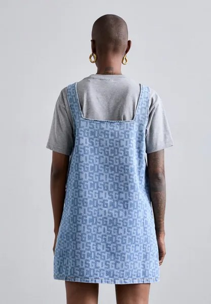 Джинсовое платье MONOGRAM POCKETS DRESS GCDS, синий деним