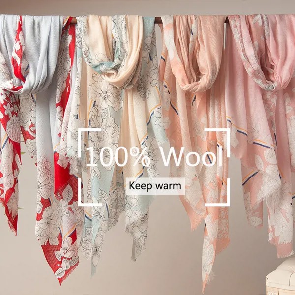 Шарфы женские осенние и зимние шелковые шарфы теплый шарф шаль высококачественные подарки шерстяные корейские натуральные кашемировые