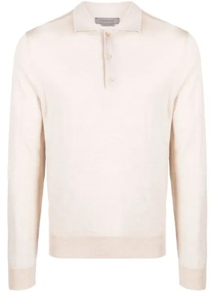Corneliani рубашка поло с длинными рукавами, нейтральный цвет