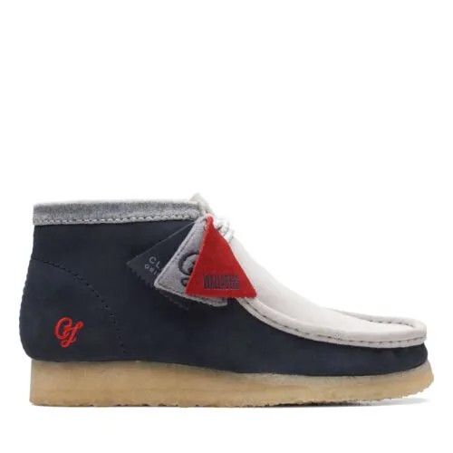 [26165077] Мужские ботинки Wallabee Clarks Originals VCY Navy Grey