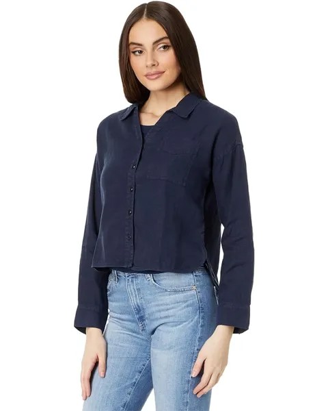 Рубашка Michael Stars Gracie Crop Button Down, цвет Nocturnal