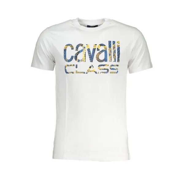 Хлопковая мужская футболка Cavalli Class, белый