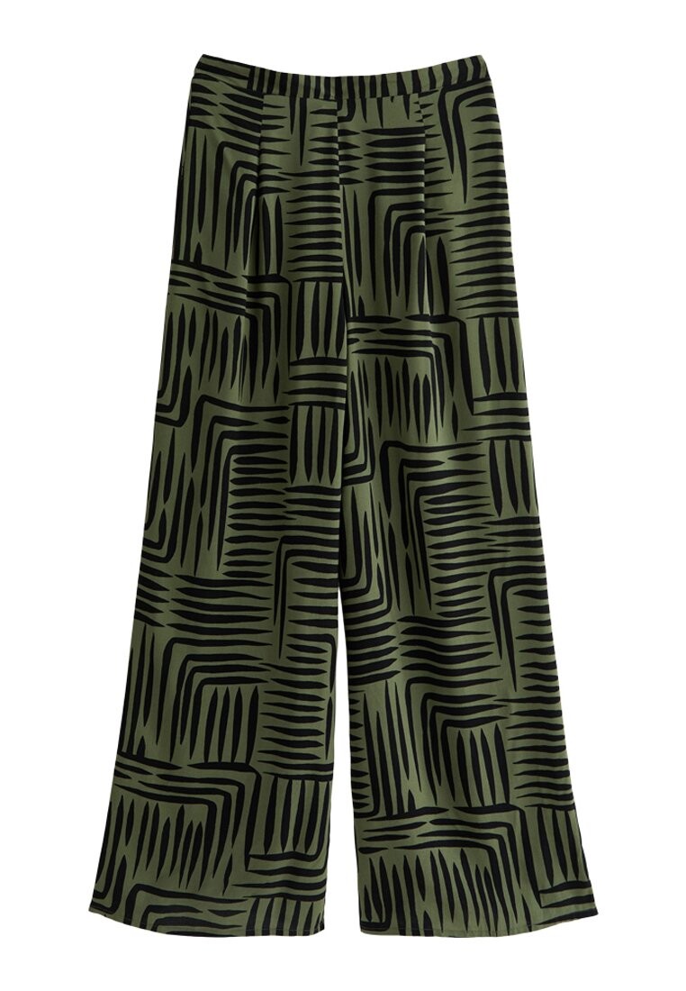 Брюки Mark Making Wide Leg New Look, пестрый зеленый