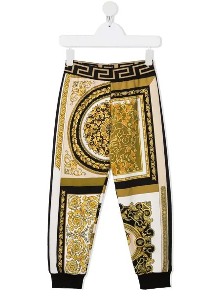 Versace Kids спортивные брюки с принтом Barocco