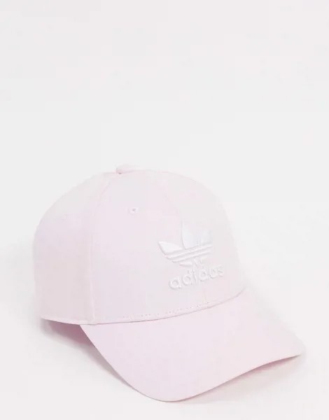Розовая кепка с логотипом-трилистником adidas Originals-Розовый