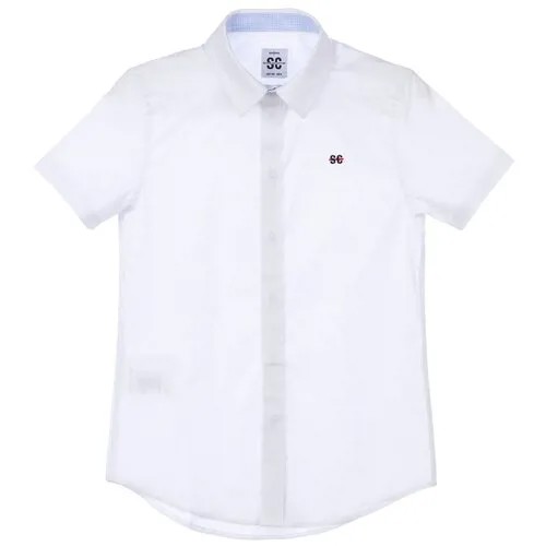 Школьная рубашка playToday, размер 146, белый
