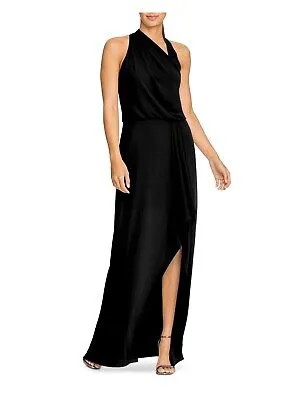 HALSTON Женское черное длинное вечернее платье без рукавов + расклешенное платье 8