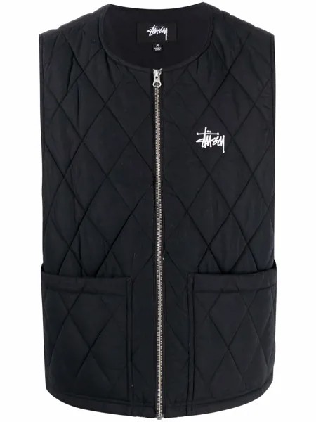 Stussy logo-print quilted gilet