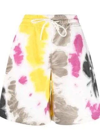 MSGM спортивные шорты с принтом тай-дай