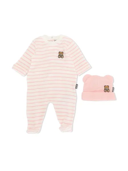 Moschino Kids пижама Teddy Bear в полоску