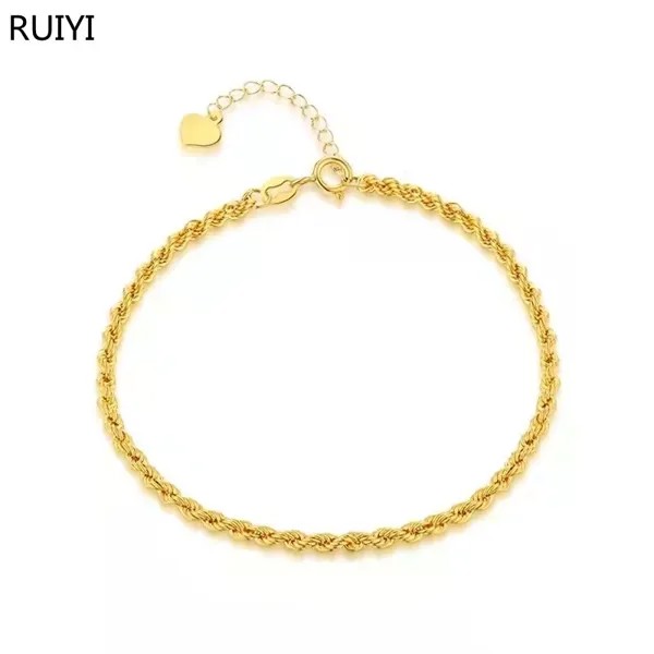 RUIYI оригинальный 18K позолоченный поворотный браслет AU750 Регулируемый поворотный браслет булавка элемент цепи Стильный женский свадебный по...